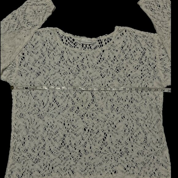 Vintage Paris Sport Club Womens Sweater Large White Open Knit Beachy Y2K Retro - Picture 6 of 8